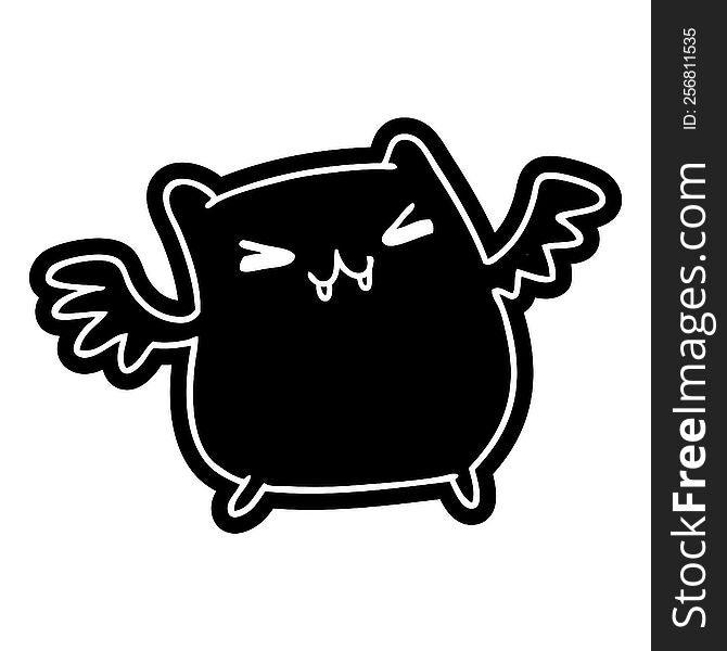 Cartoon Icon Of A Kawaii Cute Bat