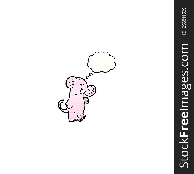 elephant with thought bubble cartoon
