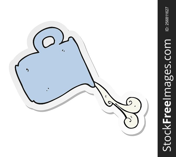 sticker of a cartoon pouring milk jug