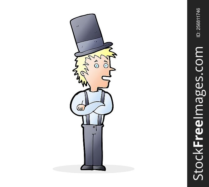 cartoon man wearing top hat