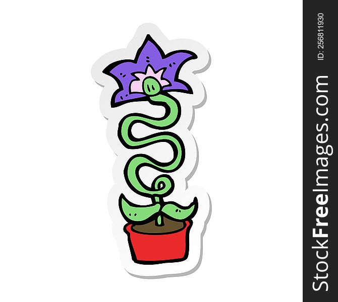 sticker of a cartoon flower