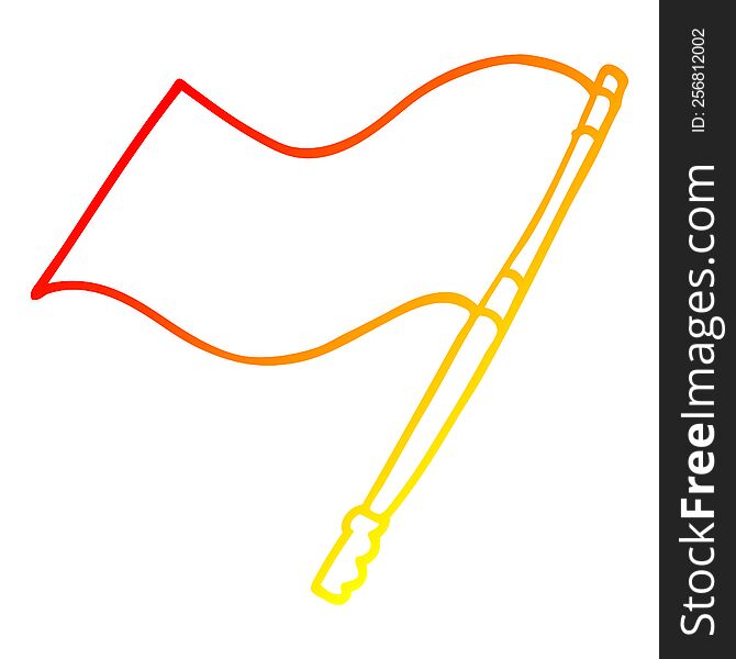 warm gradient line drawing of a cartoon flag