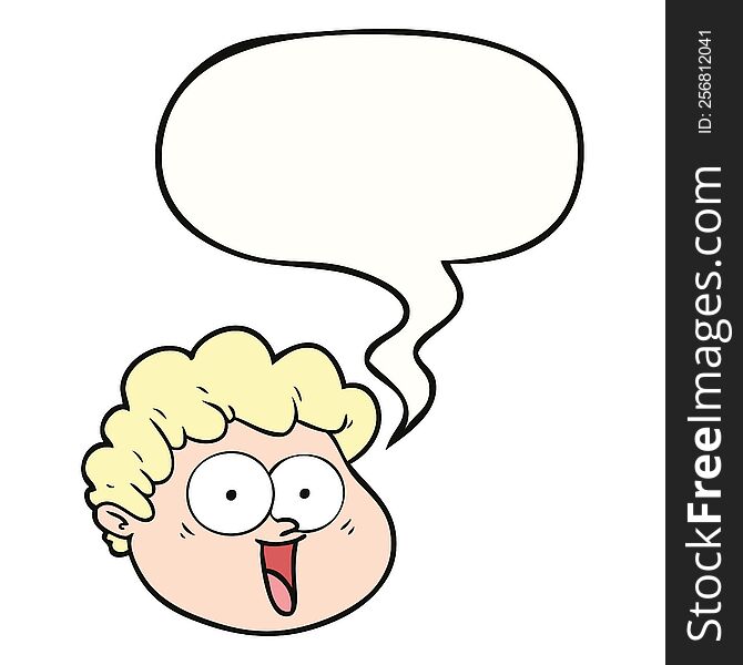 Cartoon Male Face And Speech Bubble