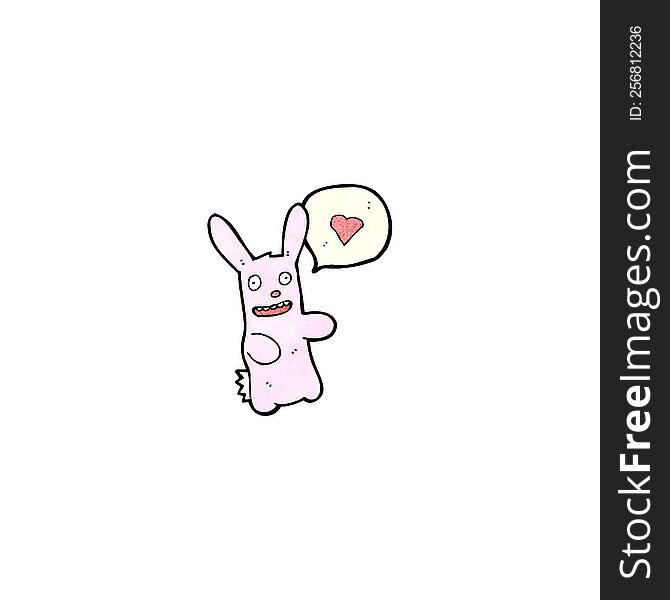 cartoon rabbit with love heart