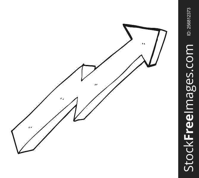 freehand drawn black and white cartoon arrow up trend