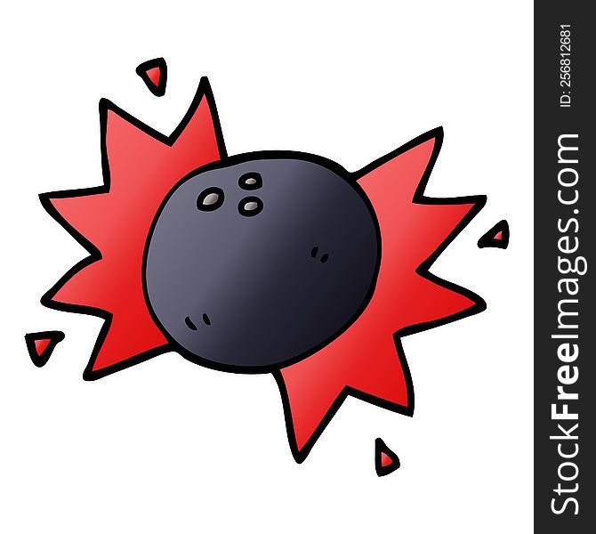 Cartoon Doodle Bowling Ball