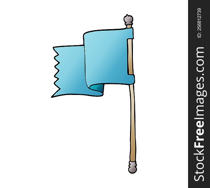 Cartoon Doodle Of A Blue Flag