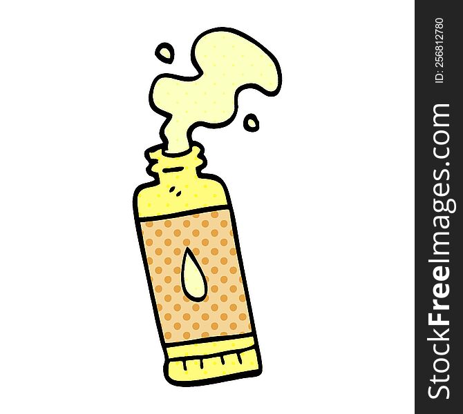 cartoon doodle squeezed lotion tube