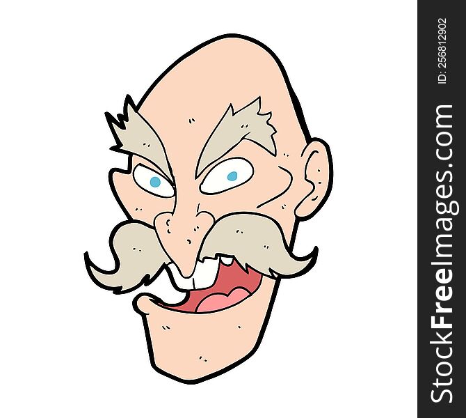 cartoon evil old man face