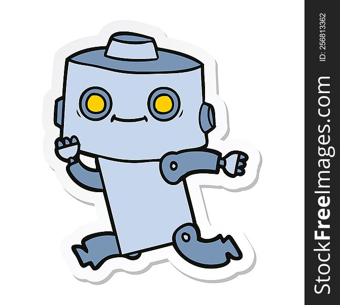 sticker of a cartoon robot
