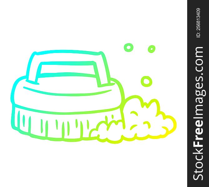 cold gradient line drawing of a scrubbing brush