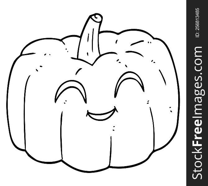 Black And White Cartoon Halloween Pumpkin