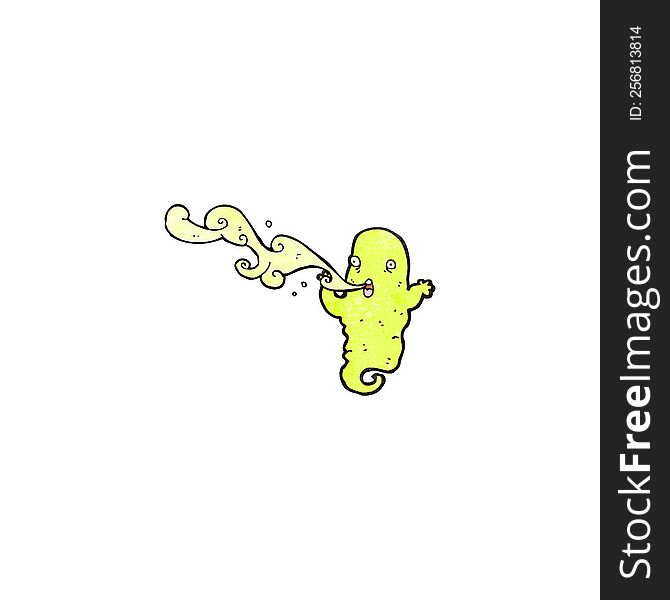 cartoon ghost spitting slime