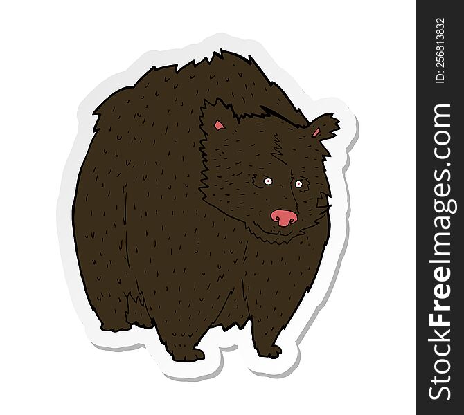 Sticker Of A Huge Black Bear Cartoon