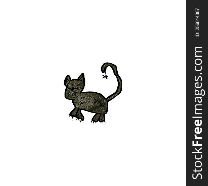 child\'s drawing of a black cat
