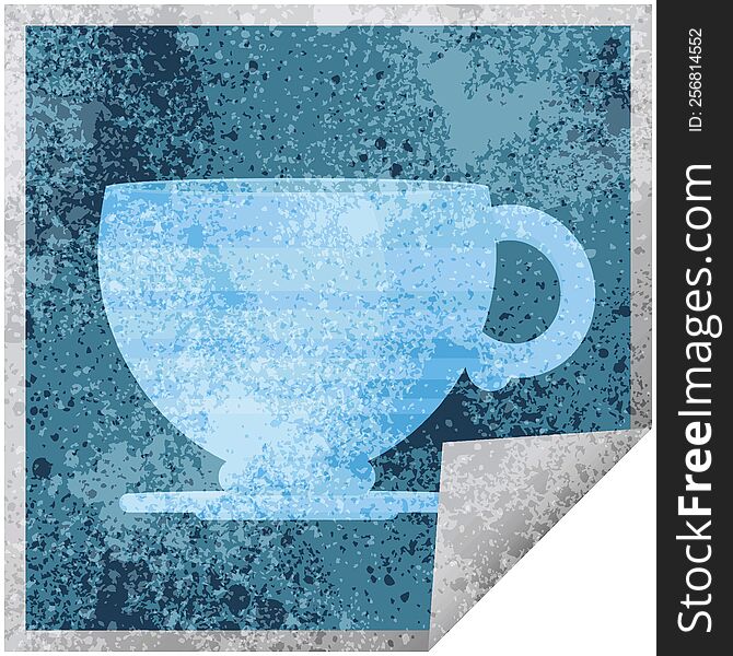 Coffee Cup Graphic Square Sticker