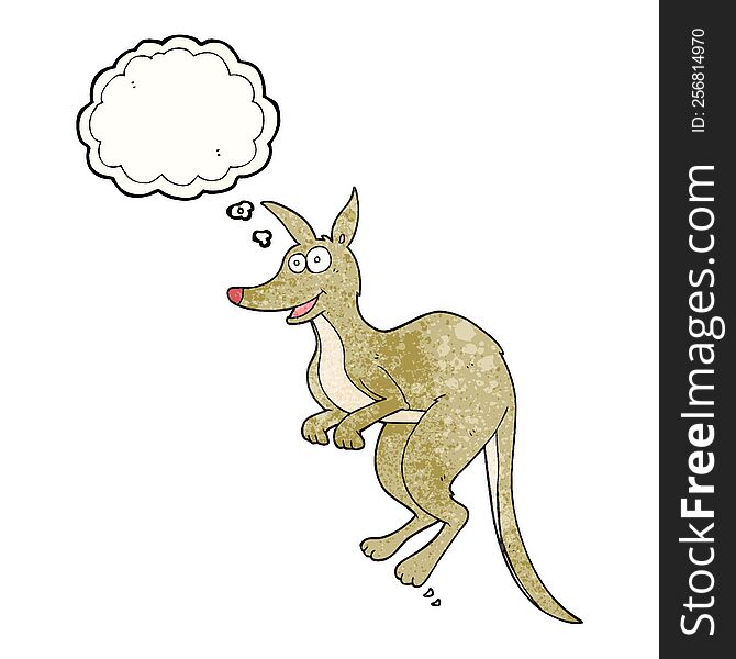 Thought Bubble Textured Cartoon Kangaroo