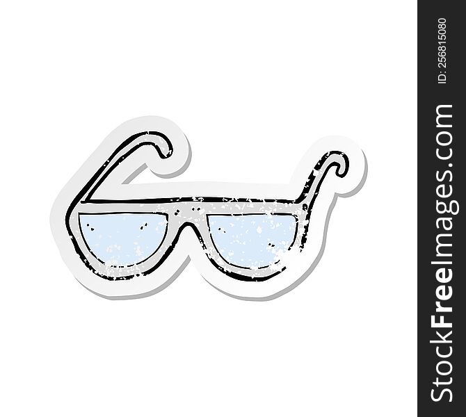 Retro Distressed Sticker Of A Cartoon Spectacles