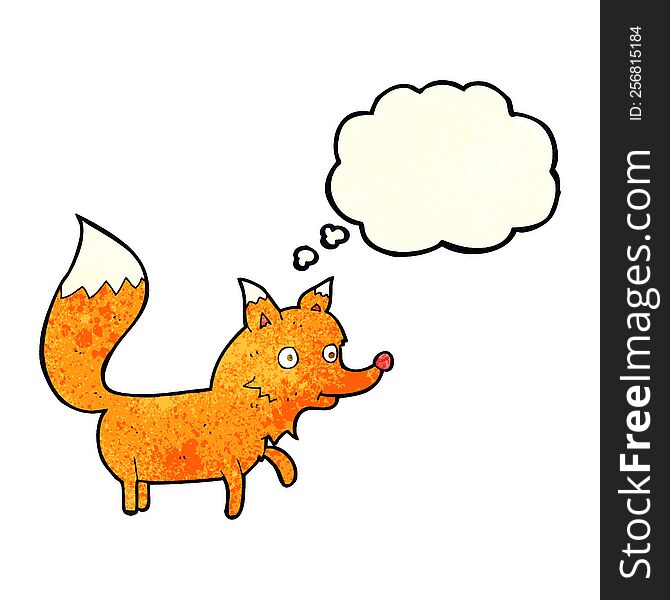 Cartoon Fox Cub With Thought Bubble
