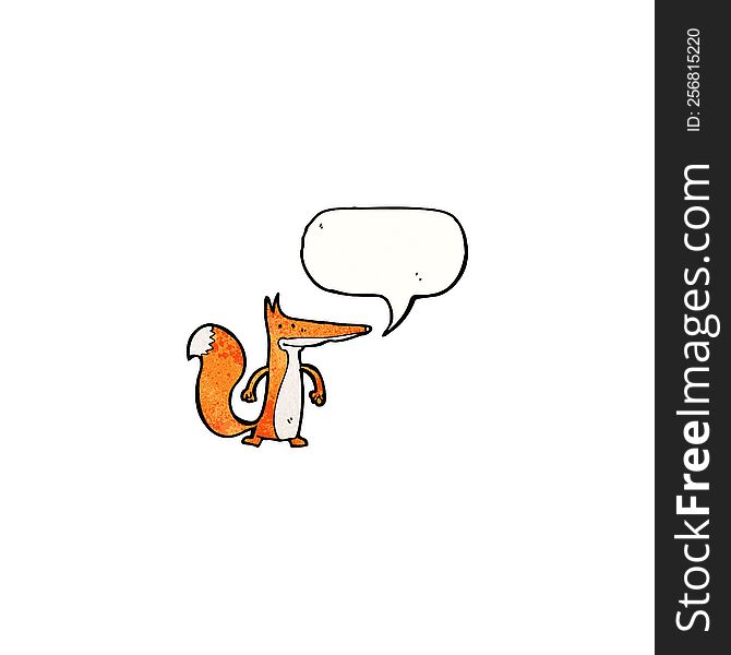 cartoon fox with speech bubble