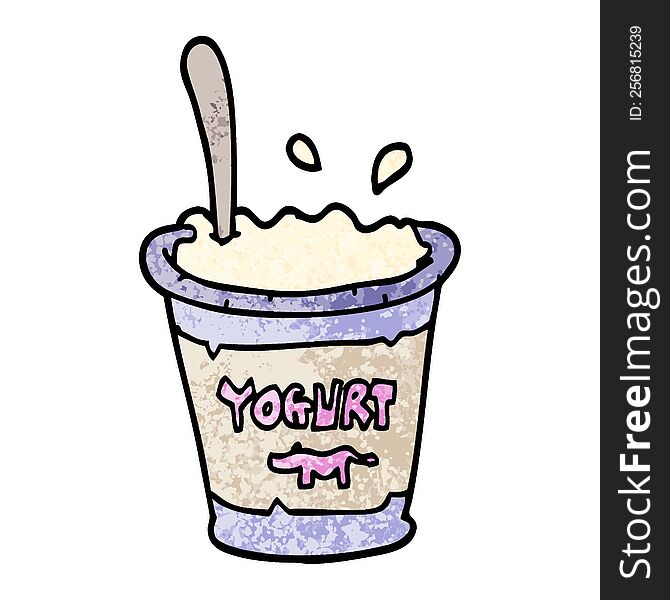 grunge textured illustration cartoon yogurt