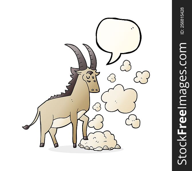 freehand drawn speech bubble cartoon antelope