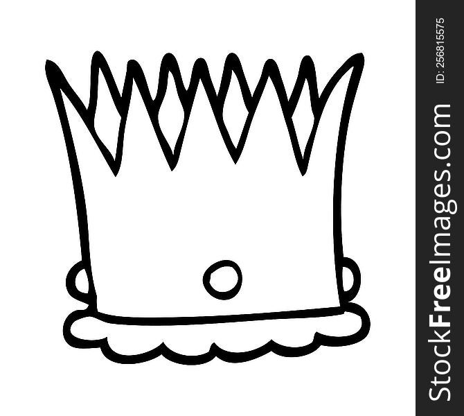 line drawing cartoon royal crown