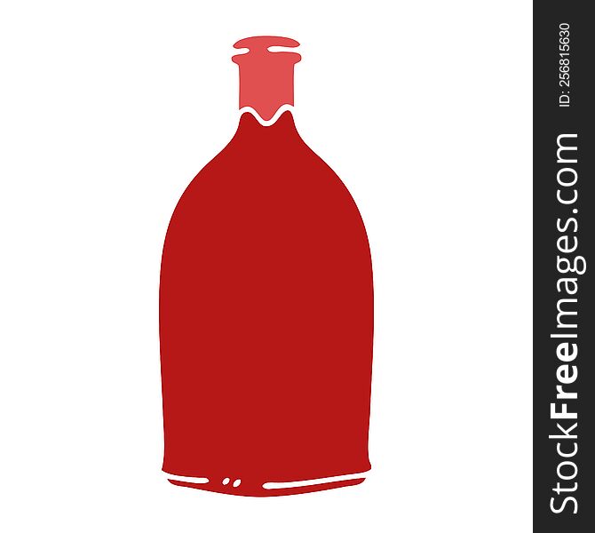 quirky hand drawn cartoon red wine bottle