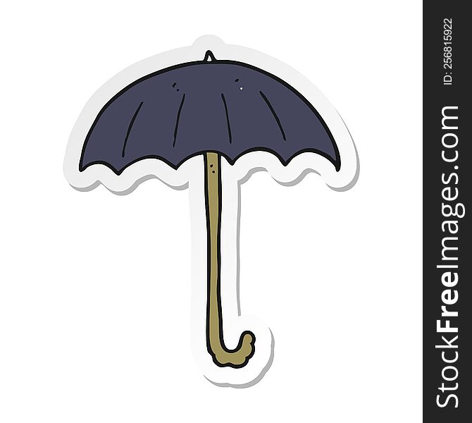 Sticker Of A Cartoon Umbrella