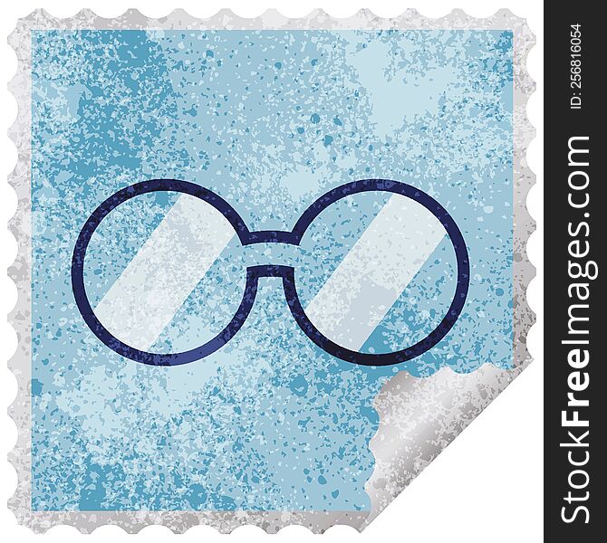 Spectacles Graphic Vector Illustration Square Sticker Stamp