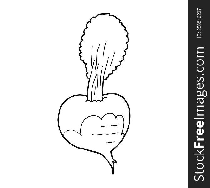 Black And White Cartoon Beetroot