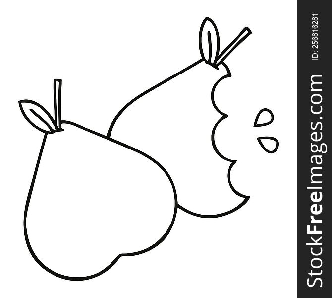 Line Drawing Cartoon Pears