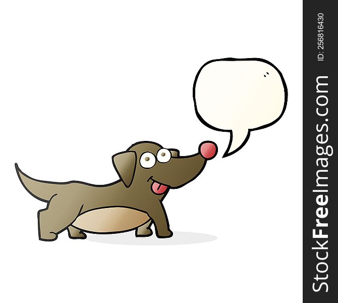 Speech Bubble Cartoon Happy Little Dog