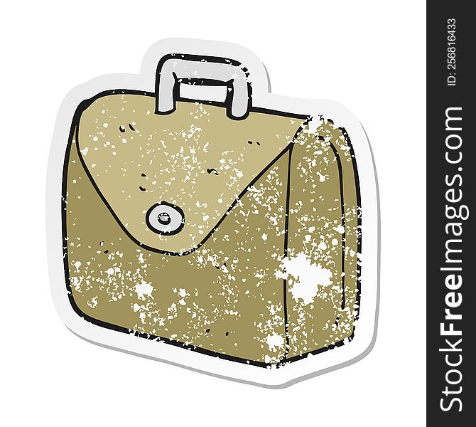 retro distressed sticker of a cartoon old briefcase