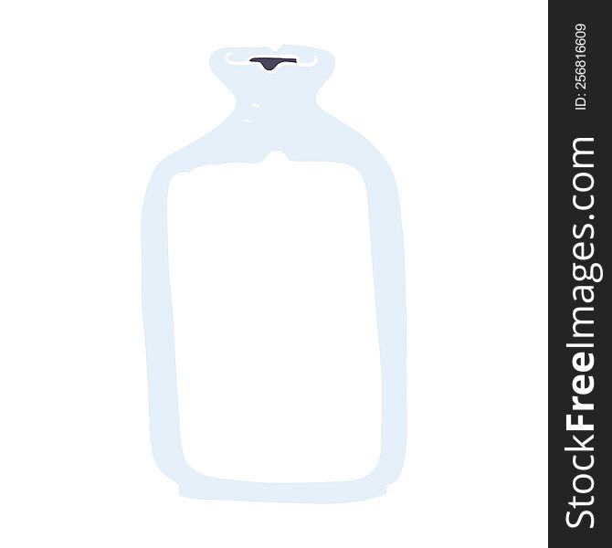 flat color illustration of a cartoon hot water bottle