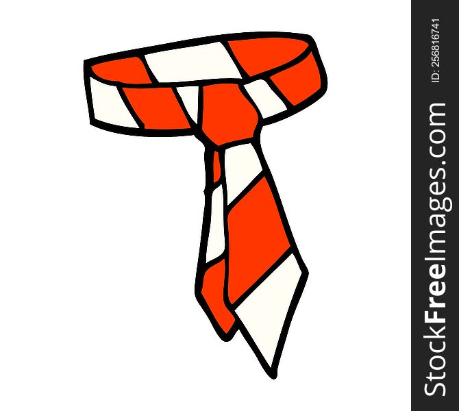 cartoon doodle striped tie