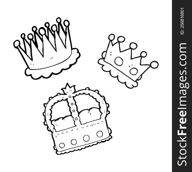 Black And White Cartoon Crowns