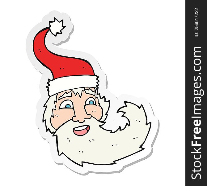 Sticker Of A Cartoon Santa Claus Laughing