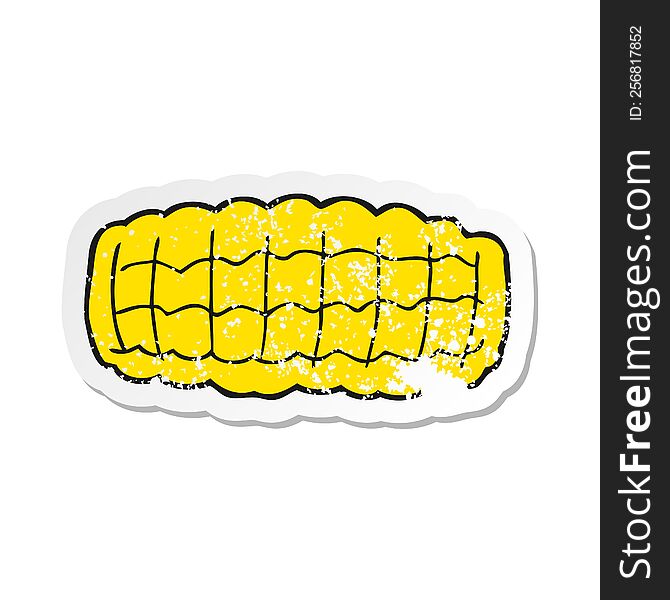 retro distressed sticker of a cartoon corn cob