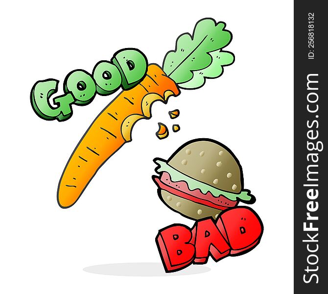 Cartoon Good And Bad Food