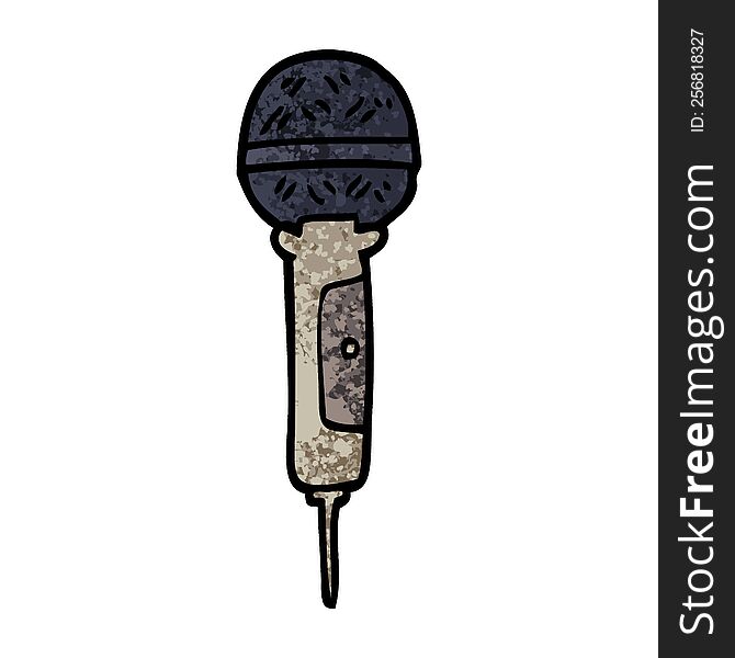 grunge textured illustration cartoon microphone