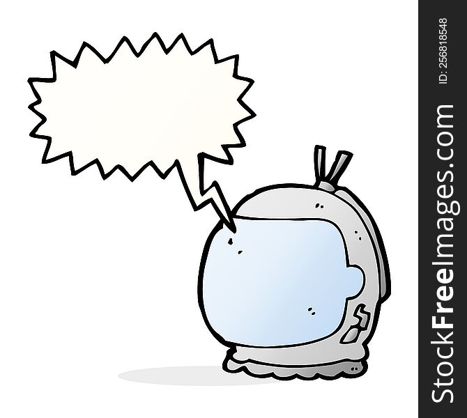 Cartoon Astronaut Helmet With Speech Bubble