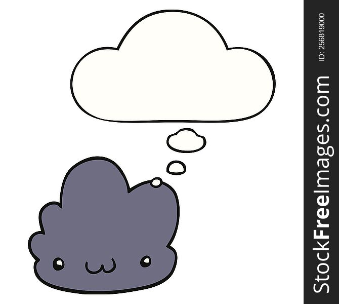 Cute Cartoon Cloud And Thought Bubble