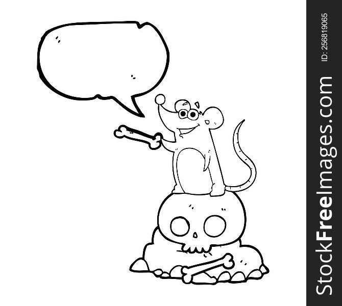 speech bubble cartoon graveyard rat