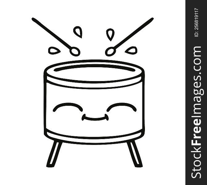 Line Drawing Cartoon Drum