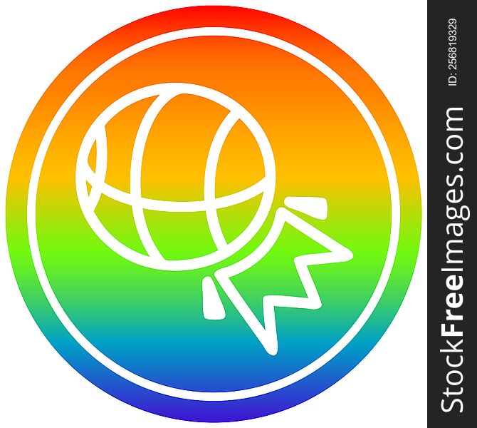 Basketball Sports Circular In Rainbow Spectrum