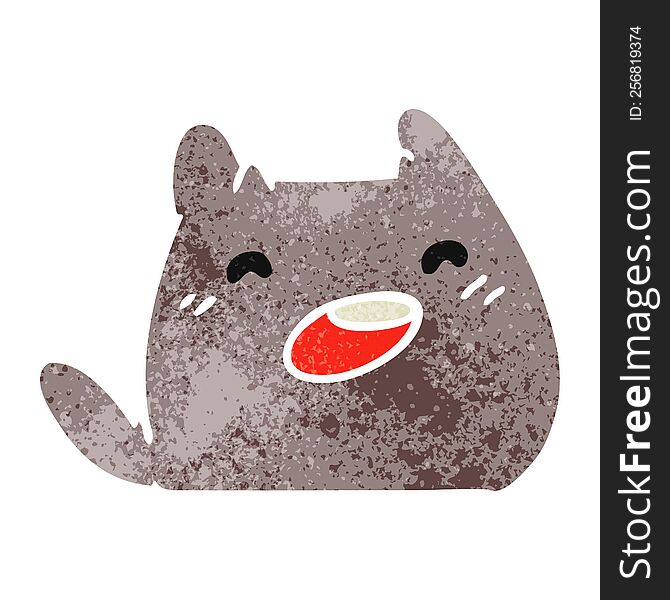 Retro Cartoon Of A Kawaii Cat