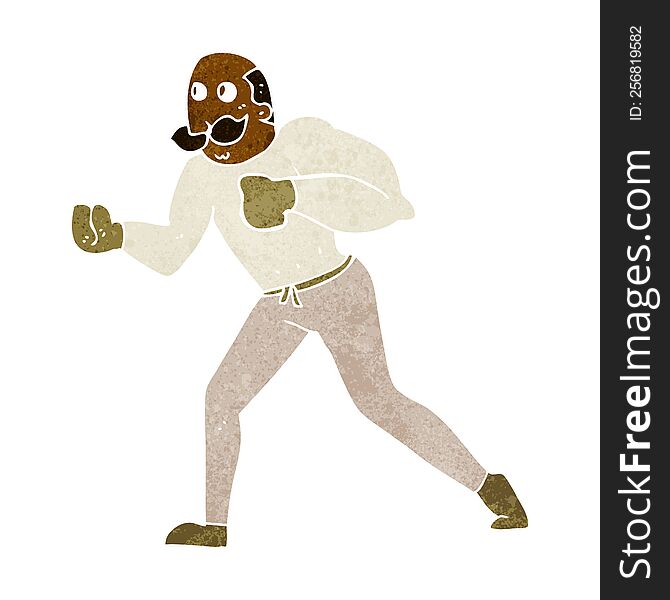 cartoon retro boxer man