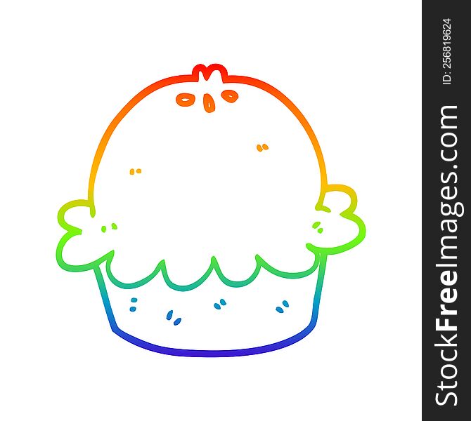 Rainbow Gradient Line Drawing Cartoon Pie