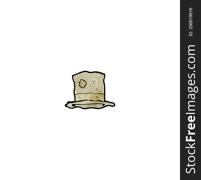 Cartoon Old Battered Top Hat